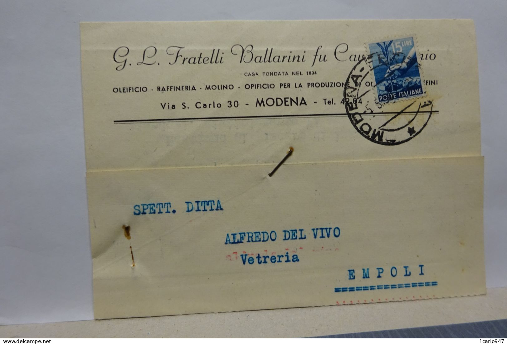 MODENA  --- G.L. FRATELLI BALLARINI   FU CAV. ANTONIO-- OLEIFICIO - Modena
