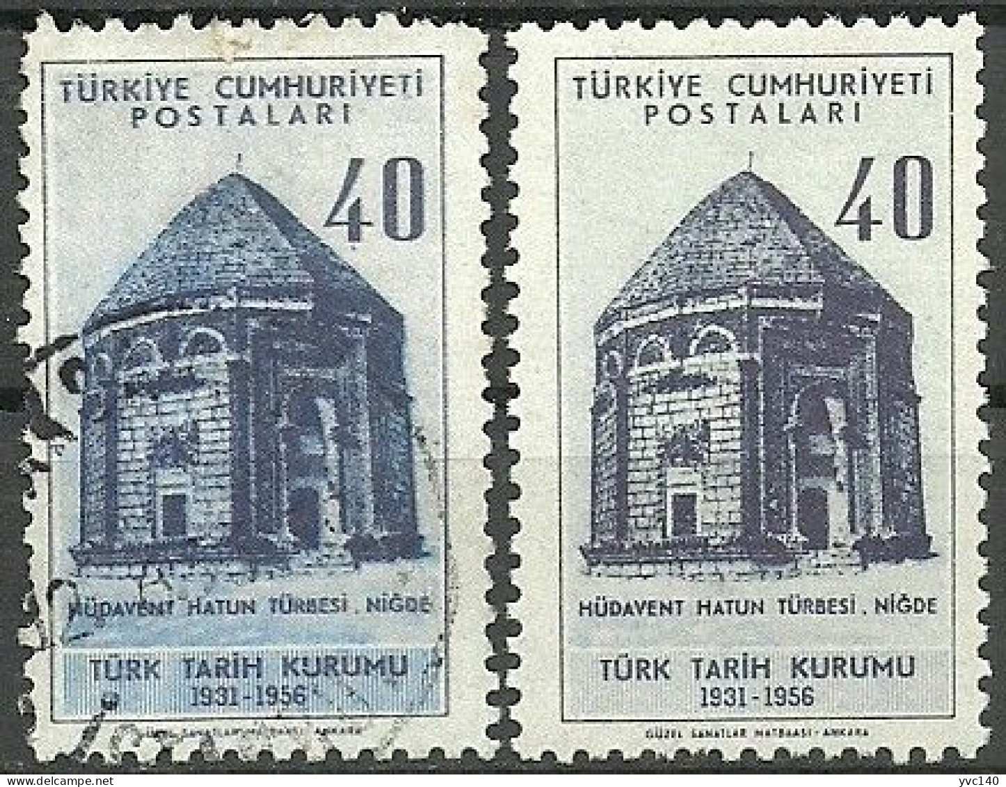 Turkey; 1956 25th Anniv. Of The Turkish History Society "Color Variety" - Gebraucht