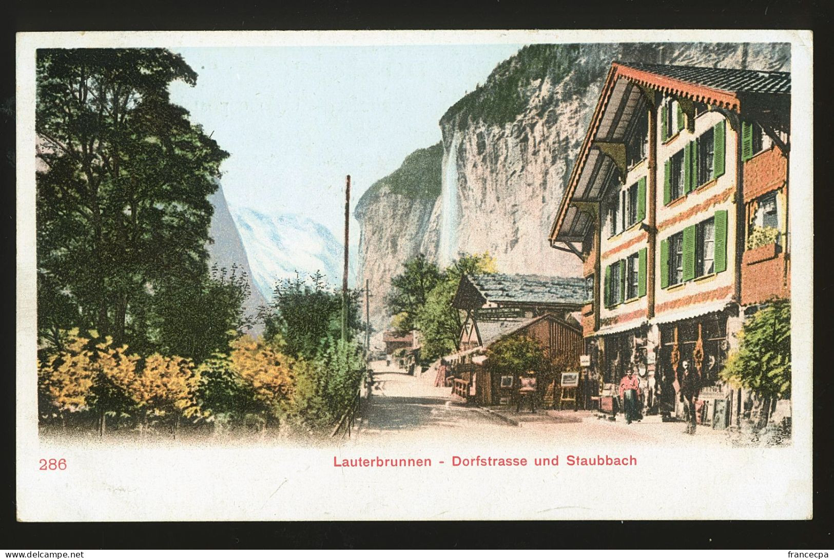 14753 - SUISSE -  LAUTERBRUNEN - Dorfstrasse Und Staubbach  - DOS NON DIVISE - Lauterbrunnen