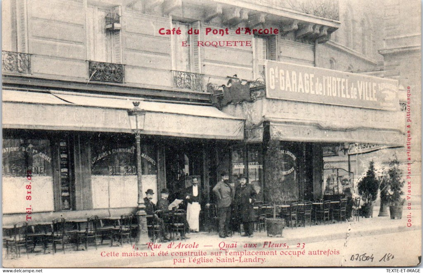 75004 PARIS - Cafe Du Pont D'arcole E ROQUETTE  - Arrondissement: 04