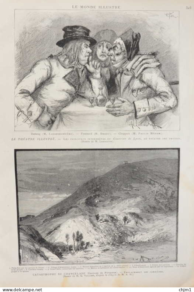 Catastrophe De Chancelade - (environs De Périgueux) - Village D'Ampeyroux écrasé - Page Originale 1885 - Historische Dokumente