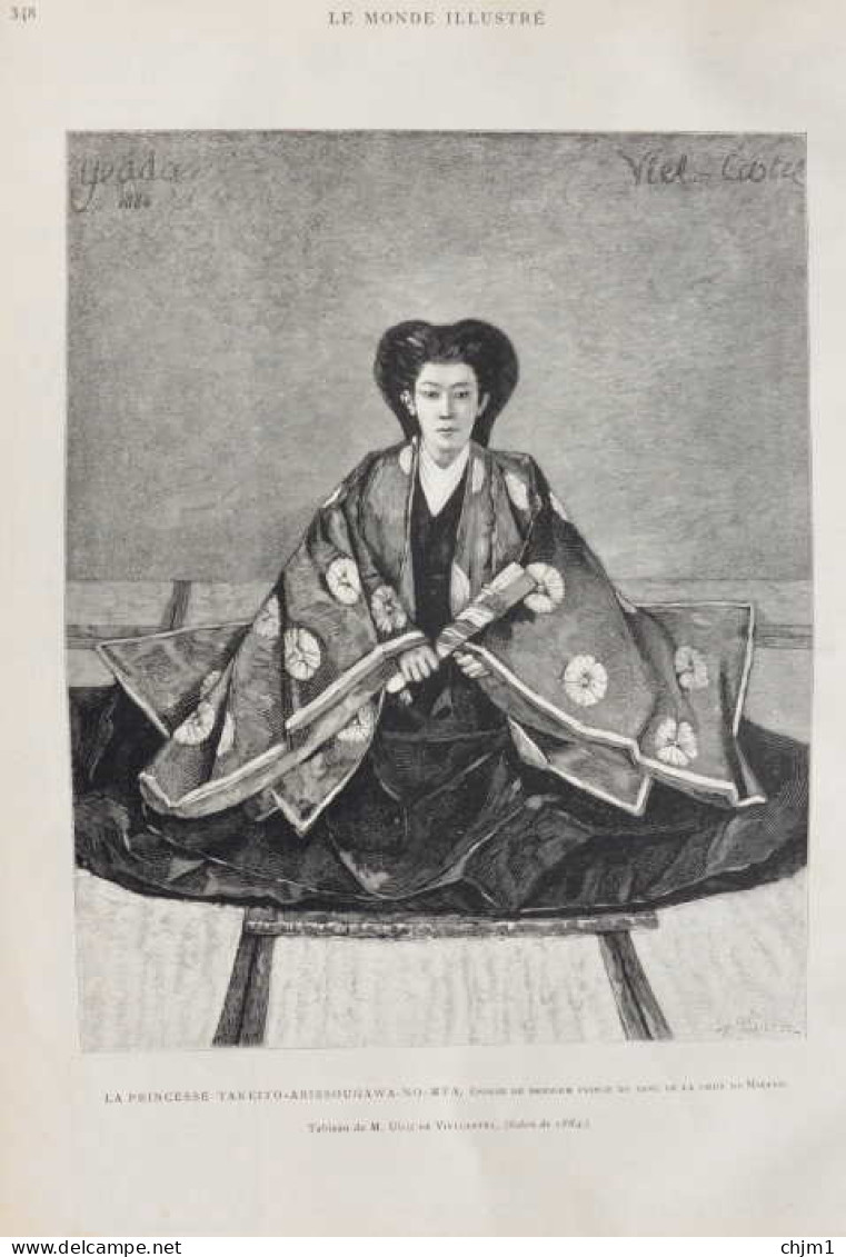 La Princesse Takeito-Arissougawa-No-Mya, épouse Du Premier Prince Du Sang De La Cour Du Mikado - Page Originale 1885 - Historische Dokumente