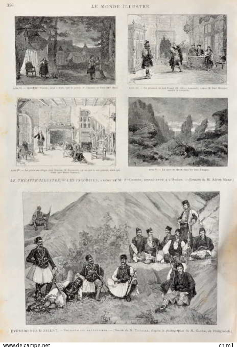 événements D'Orient - Volontaires Macédoniens - Page Originale 1885 - Historische Dokumente