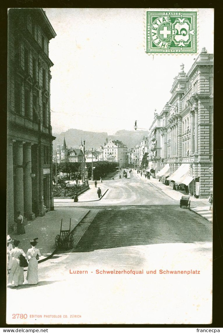 14756 - SUISSE - LUZERN - Scheizerhofquai Und Schwanenplatz  - DOS NON DIVISE - Lucerna