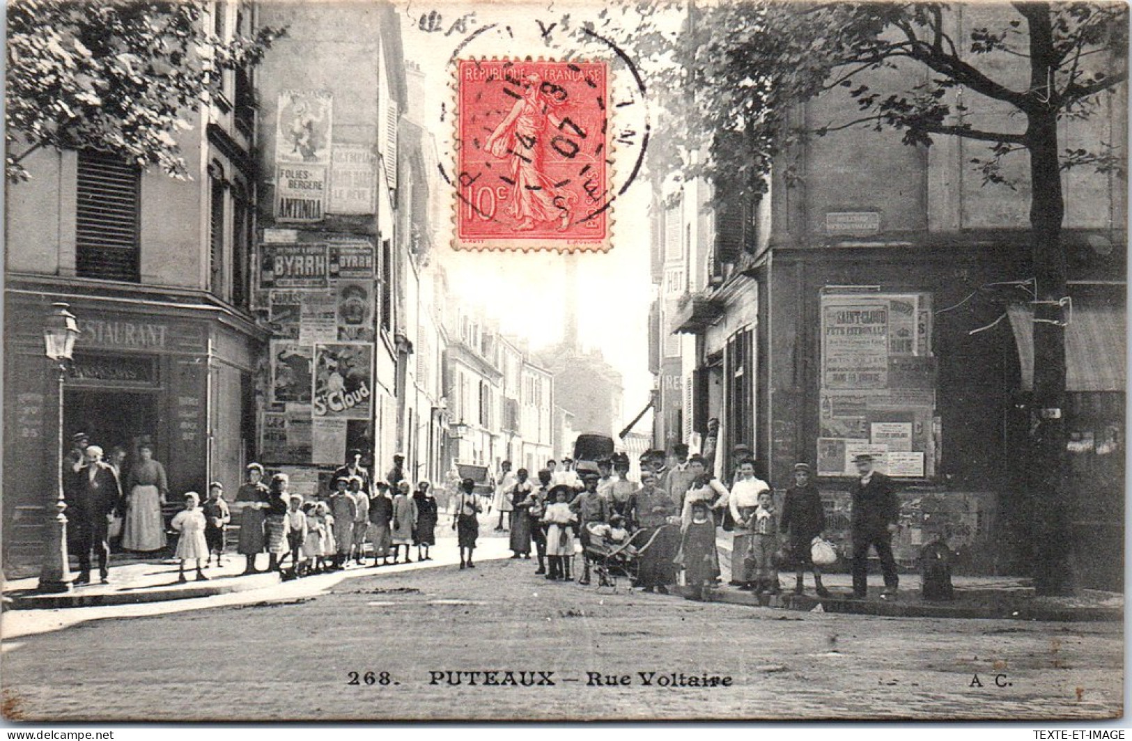 92 PUTEAUX - La Rue Voltaires. - Puteaux