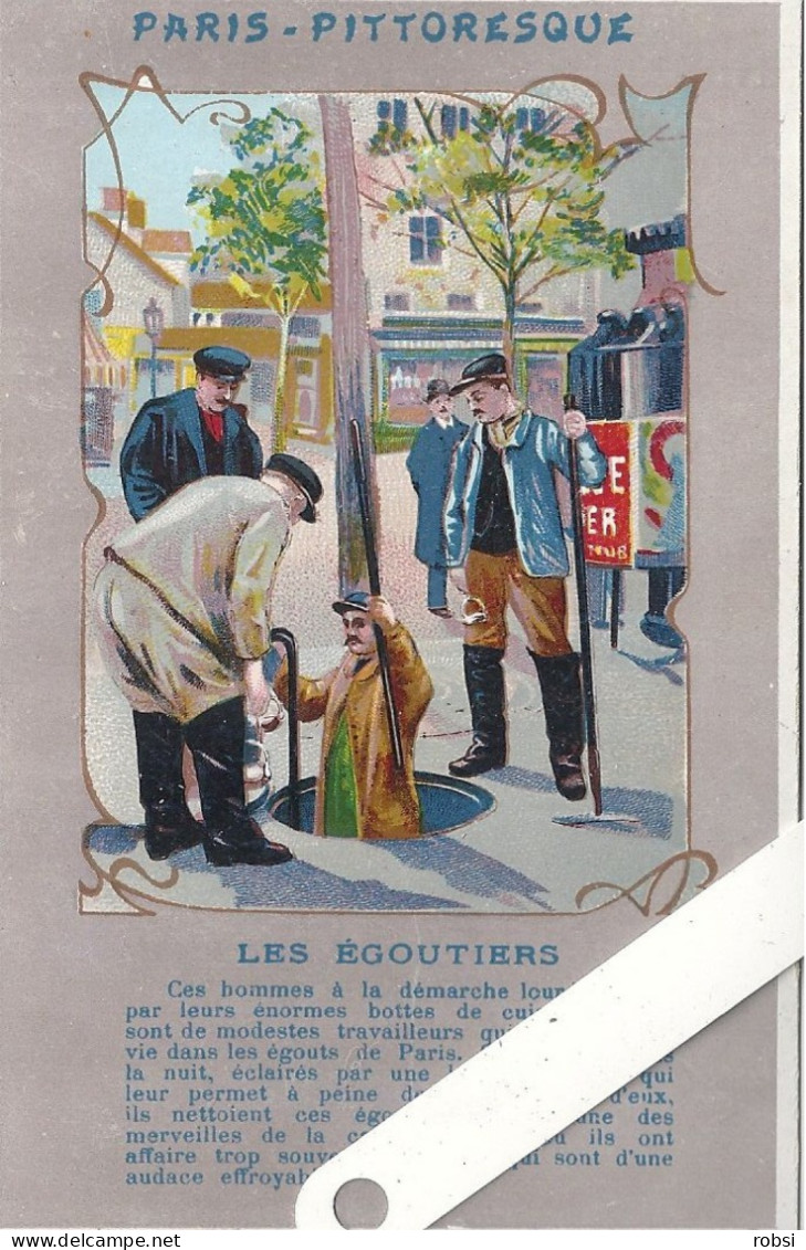 75 Paris, Pittoresque Avec Légende,  Les Egoutiers, D 2487 Ed Kunzli - Straßenhandel Und Kleingewerbe