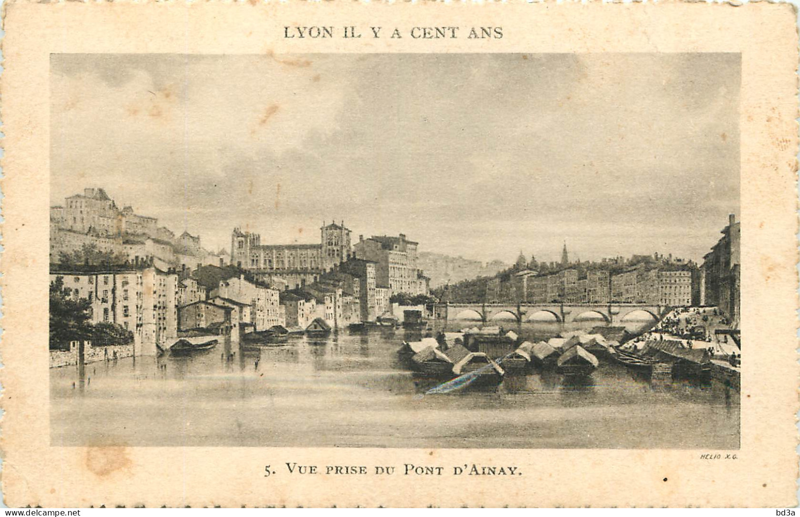   69  LYON  Il Y A 100 Ans  Vue Prise Du Pont D'Ainay  Litho - Lyon 2
