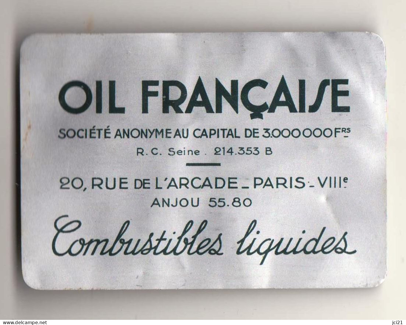 Calendrier 1948 " OIL FRANCAISE " Sur Support Alu. _Di 616a&b - Voitures