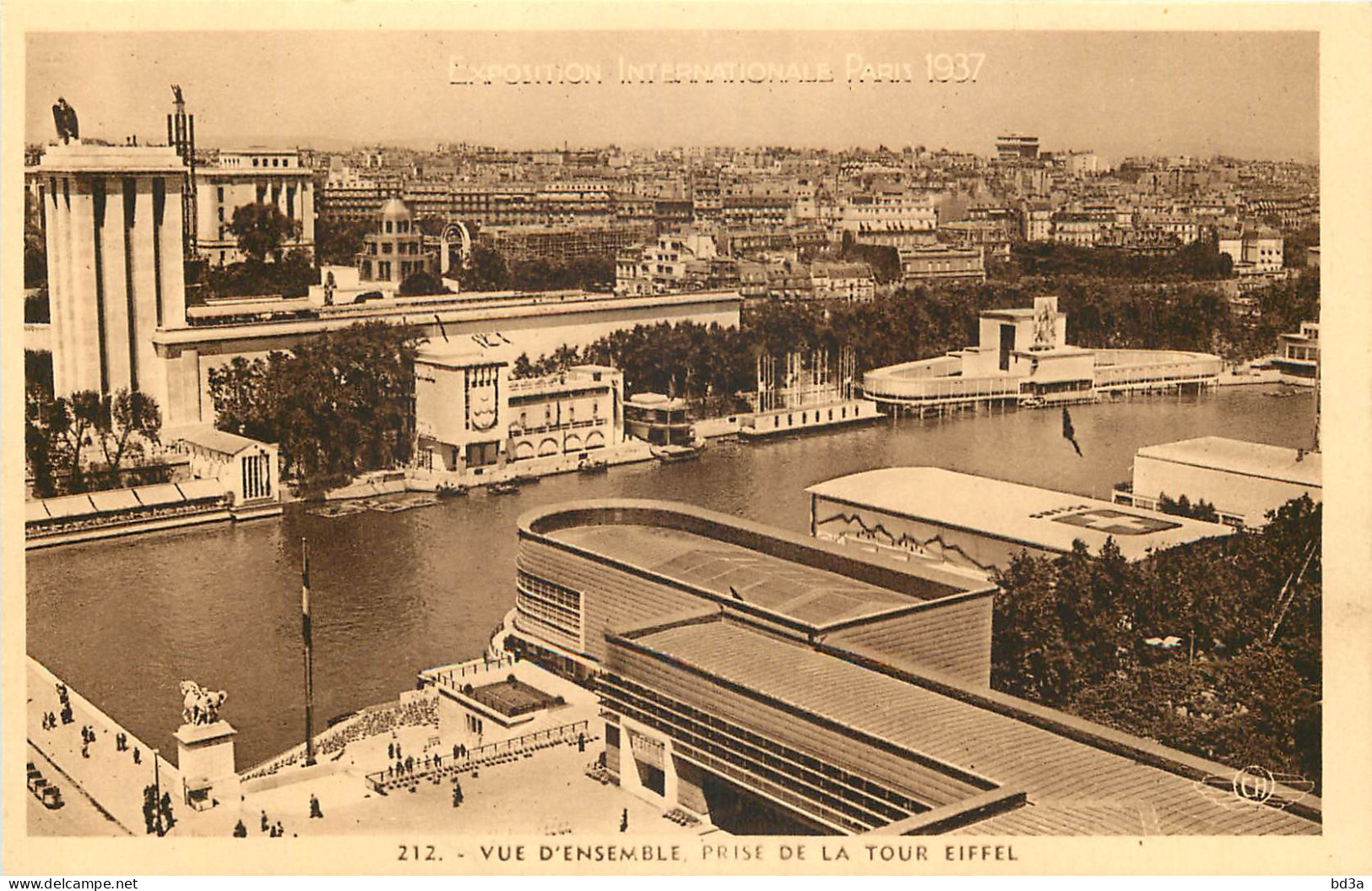 75  EXPOSITION PARIS 1937  Vue D'Ensemble Prise De La Tour Eiffel - Expositions