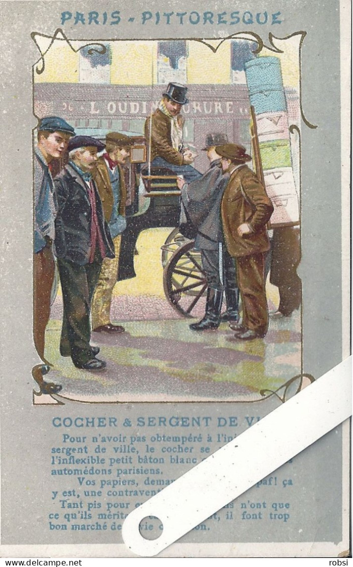 75 Paris, Pittoresque Avec Légende, Cocher Et Sergent De Ville, D 2490  Ed Kunzli - Straßenhandel Und Kleingewerbe