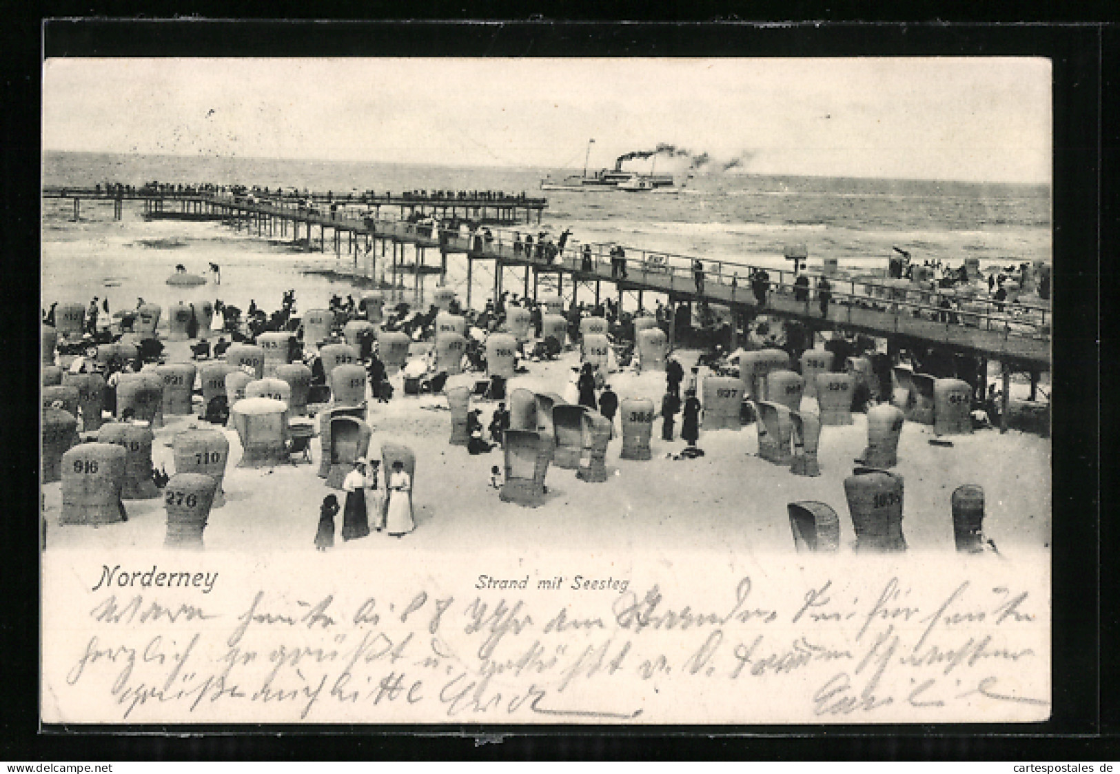 AK Norderney, Strand Mit Seesteg  - Norderney