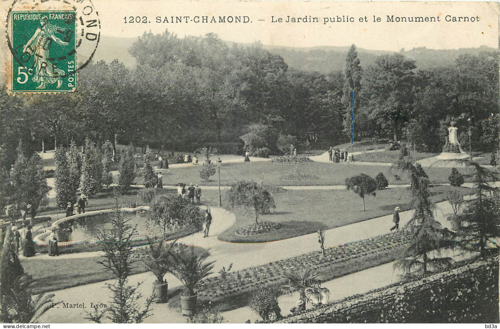  42  SAINT CHAMOND   Le Jardin Public Et Le Monument Carnot - Saint Chamond