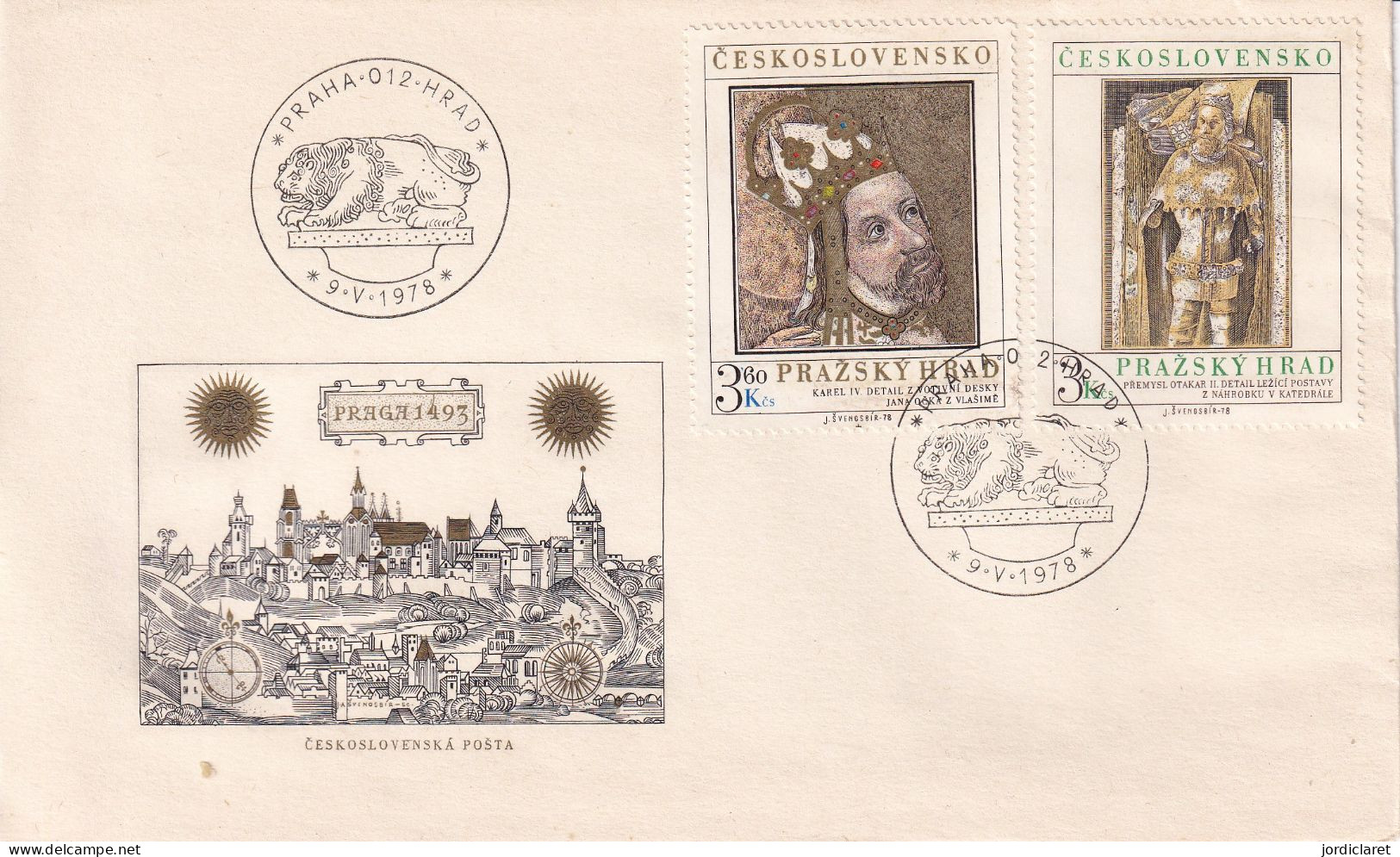 FDC  1978 CHECOSLOVAQUIA    LION - Felini