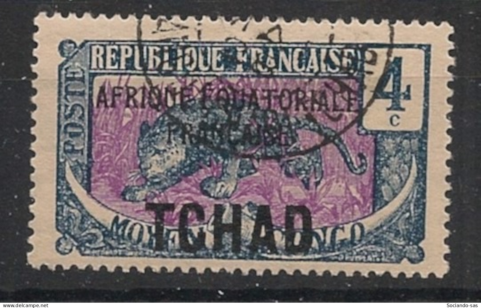TCHAD - 1924 - N°YT. 21 - Panthère 4c - Oblitéré / Used - Used Stamps