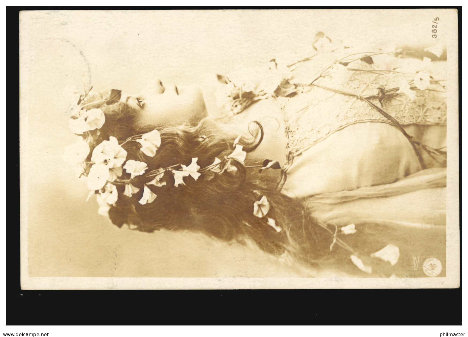 Foto-AK Frauenbild Mit Blumenschmuck, Photorgaphische Gesellschaft Steglitz 1905 - Ohne Zuordnung