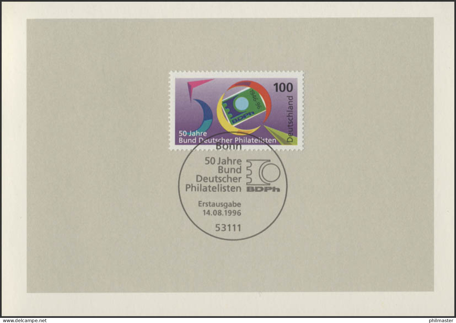 MinKa 30/1996 Tag Der Briefmarke, BDPh - Otros & Sin Clasificación