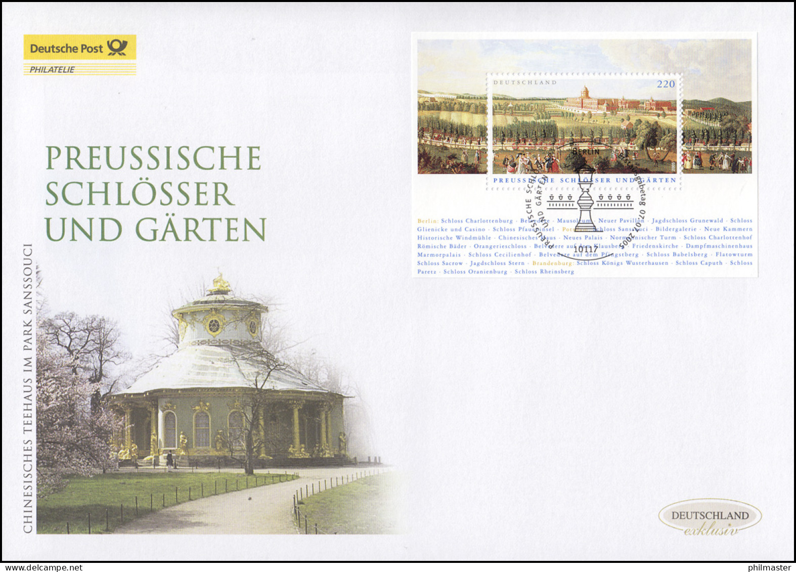 Block 66 Preußische Schlösser Und Gärten, Schmuck-FDC Deutschland Exklusiv - Briefe U. Dokumente