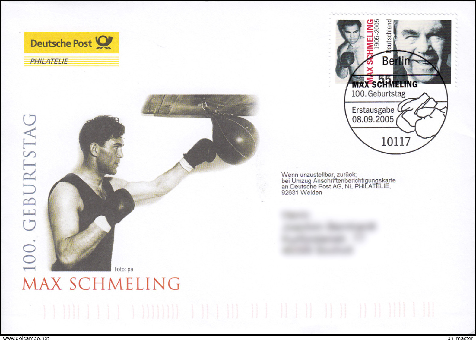 2489 Boxweltmeister Max Schmeling, Schmuck-FDC Deutschland Exklusiv - Lettres & Documents