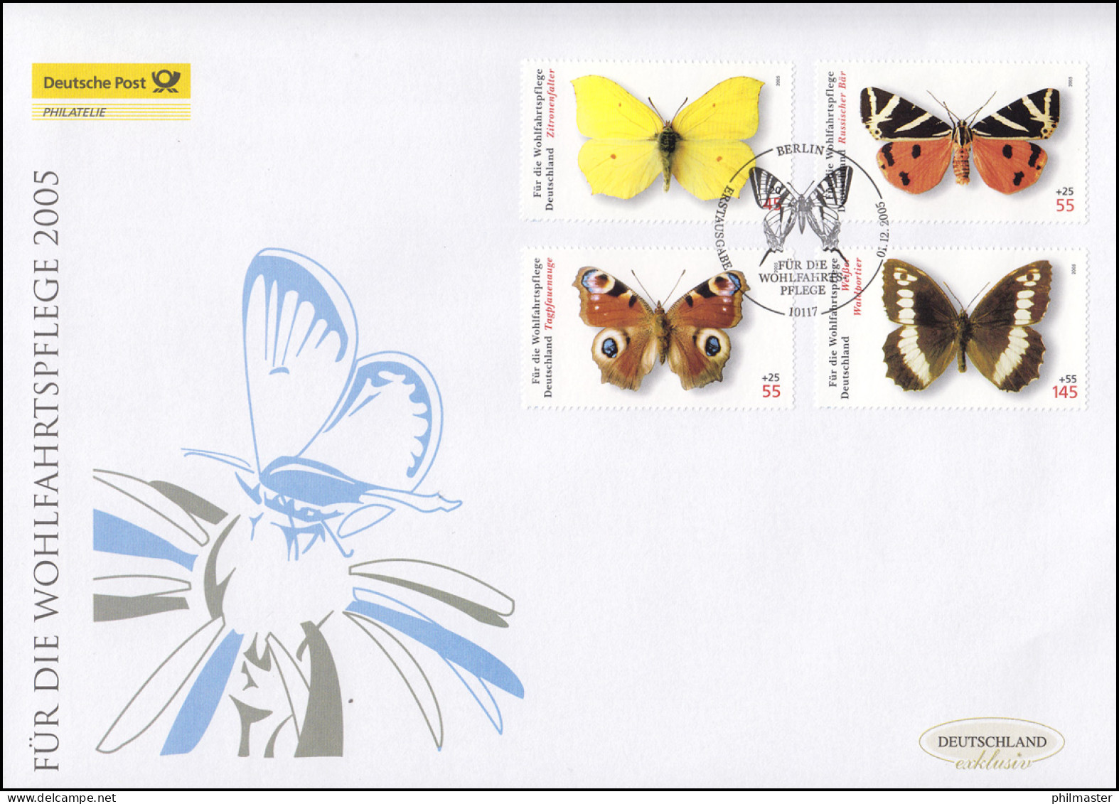 2500-2503 Wohlfahrt 2005 Schmetterlinge, Schmuck-FDC Deutschland Exklusiv - Storia Postale