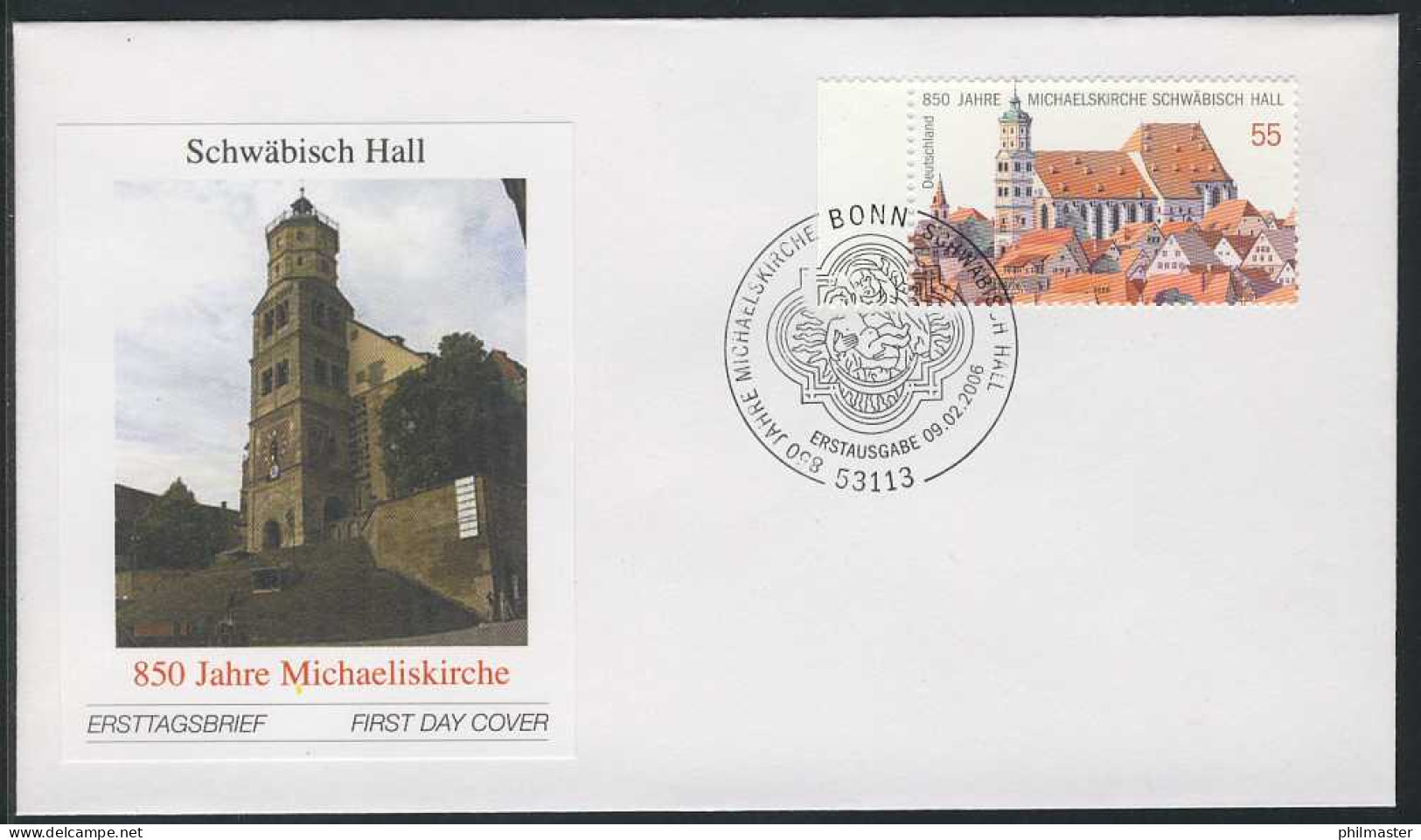 2522 Michaeliskirche Schwäbisch Hall FDC Bonn - Briefe U. Dokumente