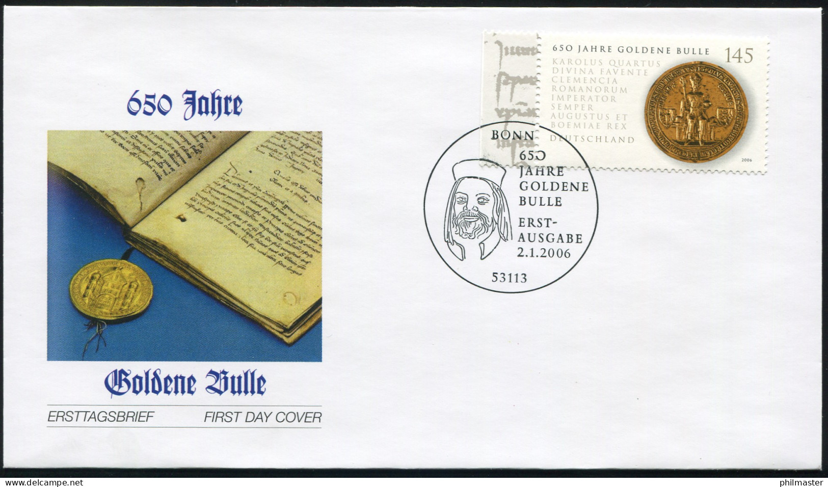 2511 Goldene Bulle FDC Bonn - Storia Postale