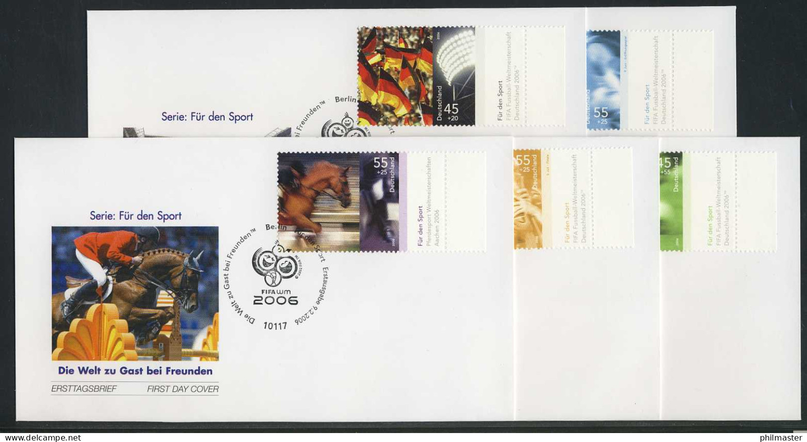 2517-2521 Sporthilfe 2006, Aus Kleinbogen, Satz Auf 5 ESSt FDC Berlin - Briefe U. Dokumente