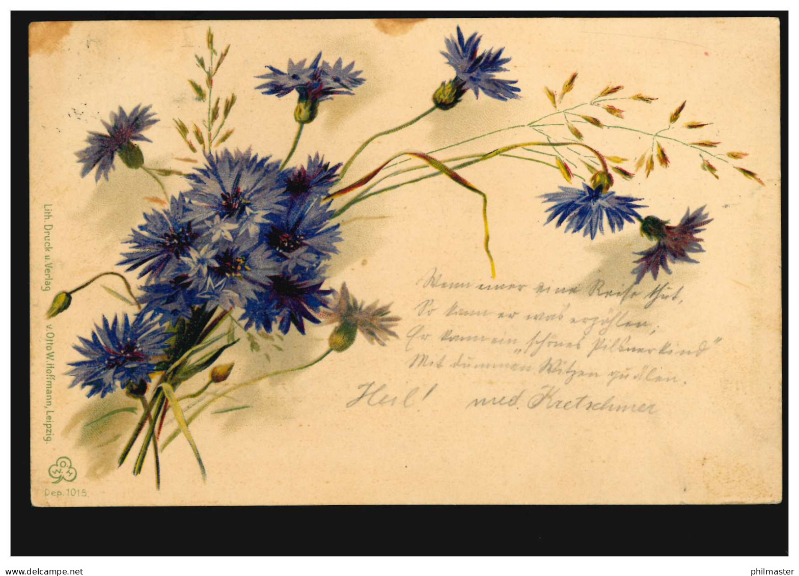 Blumen-AK Violette Nelken, Nach KARLSBAD 1 - 4.8.1899 - Altri & Non Classificati
