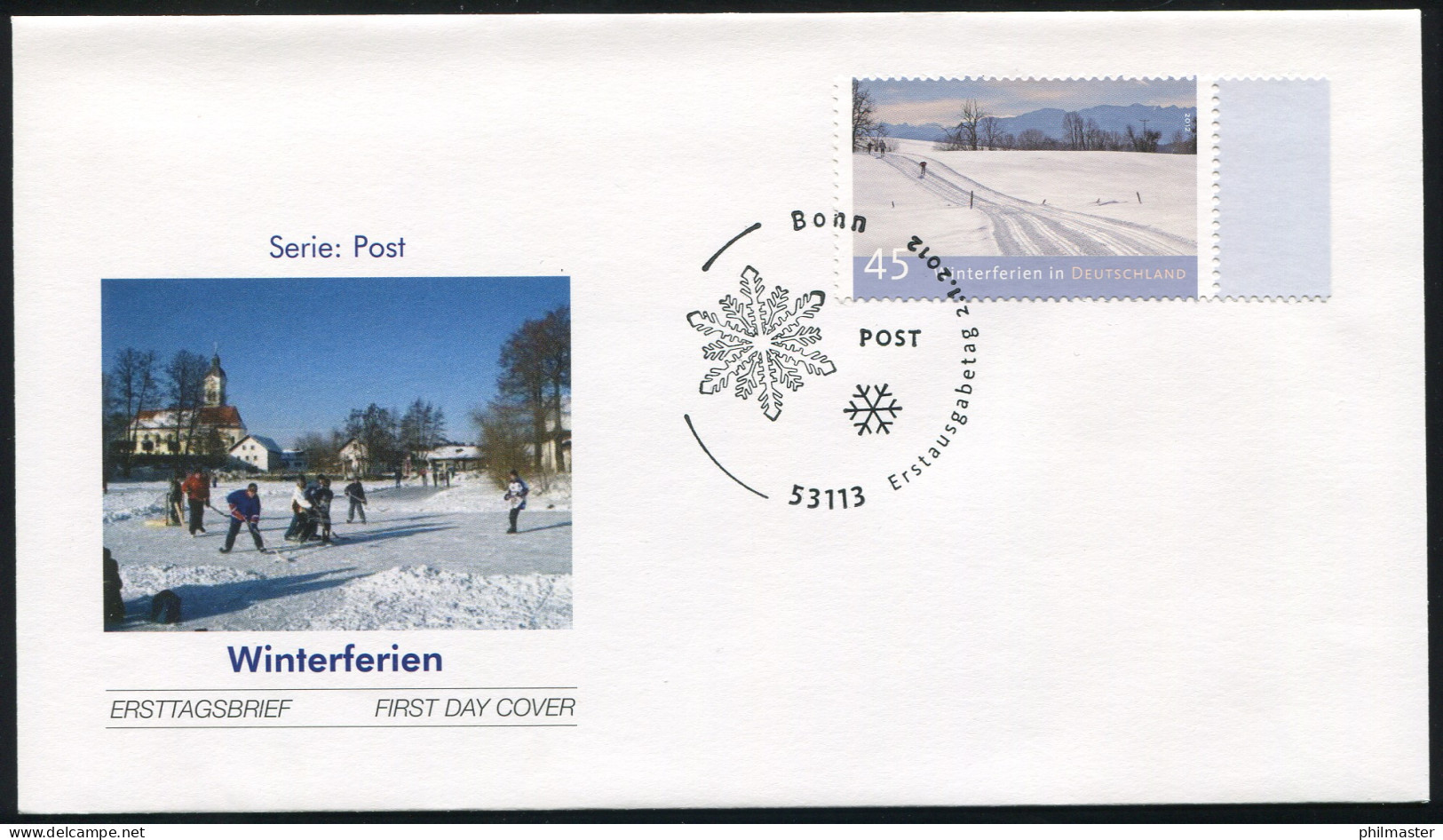 2904 Post: Winterferien 2012, FDC Bonn - Brieven En Documenten