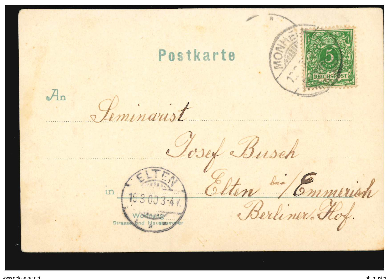 Blumen-AK Dorfidylle Mit Veilchen, MONHEIM 19.03.1900 Nach ELTEN - Other & Unclassified