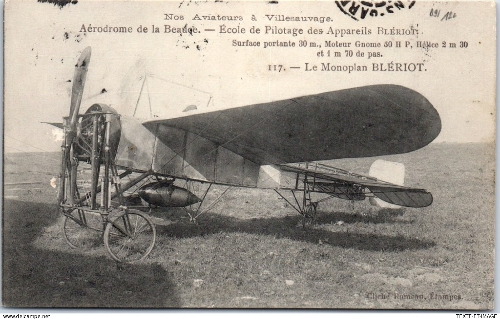 91 VILLESAUVAGE - Monoplan Bleriot A L'aerodrome De La Beauce - Altri & Non Classificati