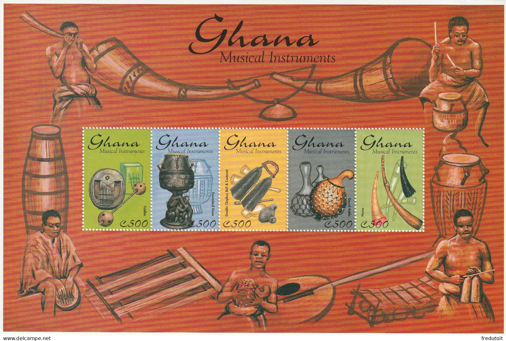 GHANA - BLOC N°299 ** (1996) Instruments De Musique - Ghana (1957-...)