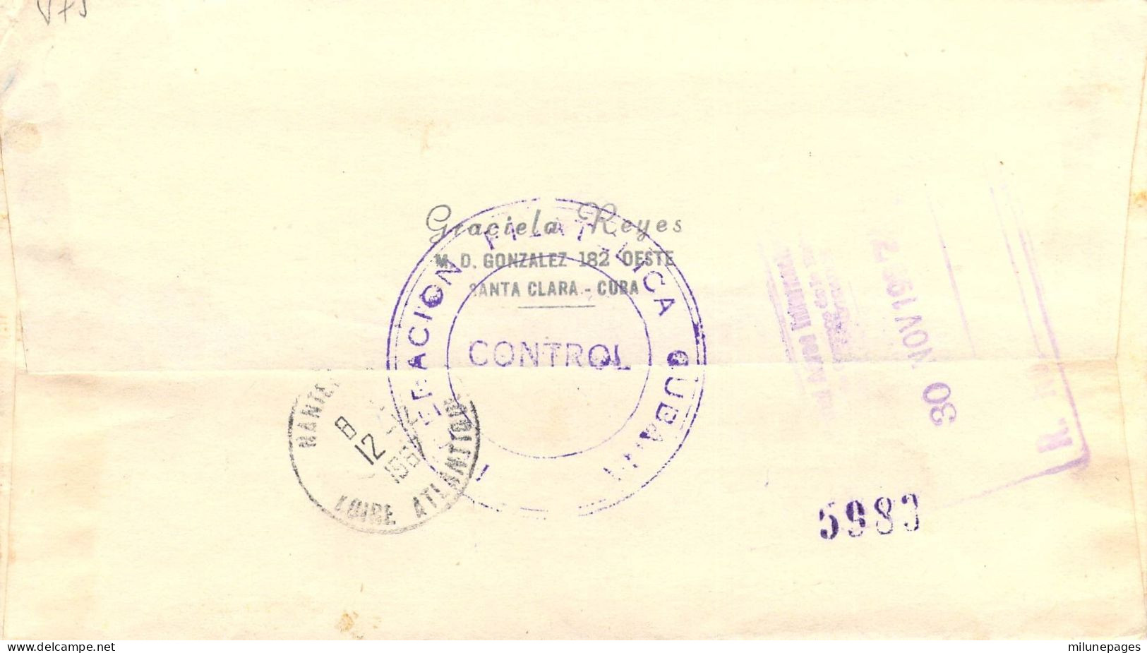 Belle Lettre Recommandée De CUBA  Affranchissement Composé + Controle Censure Au Dos Habana 1967 La Havane - Cartas & Documentos