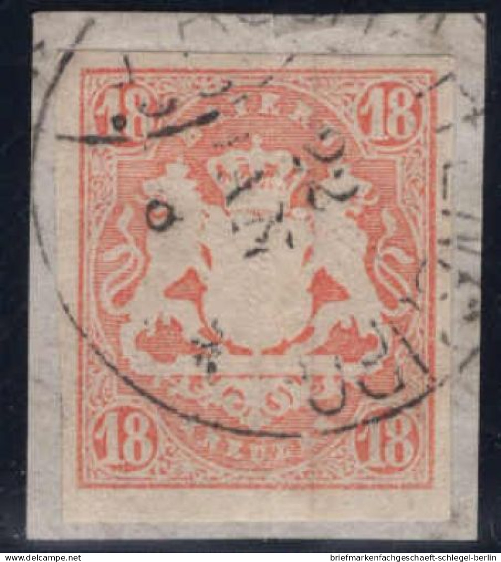 Altdeutschland Bayern, 1867, 19, Briefstück - Used