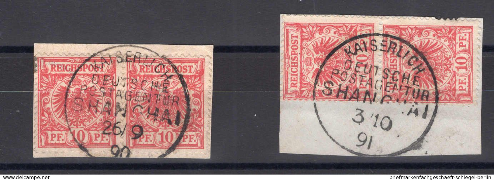 Deutsche Auslandspost China, Vorläufer, 1890, V 47 B, ... - Autres & Non Classés