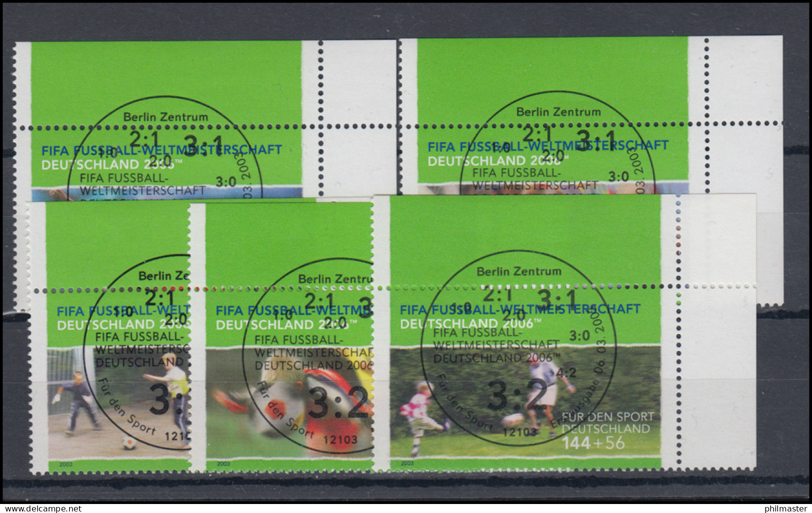 2324-2328 Sporthilfe Fußball-WM 2003: ER-Satz O.r. Vollstempel ESSt Berlin ET-O - Used Stamps