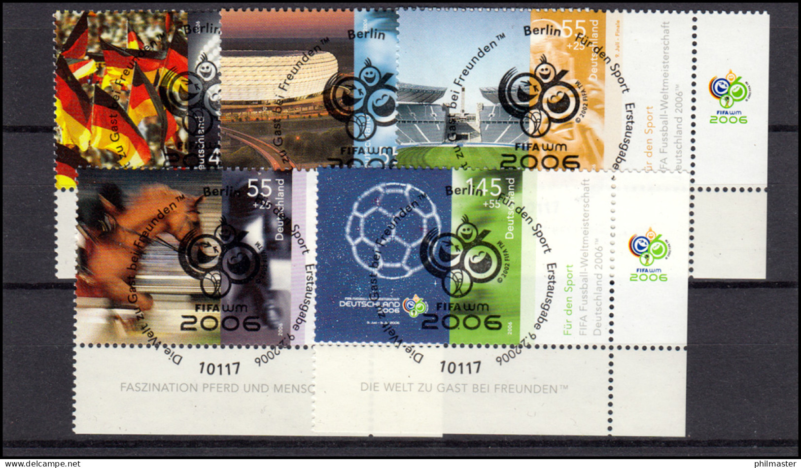 2517-2521 Sporthilfe 2008: ER-Satz U.r. Vollstempel ESSt Berlin-Zentrum 9.2.2006 - Used Stamps