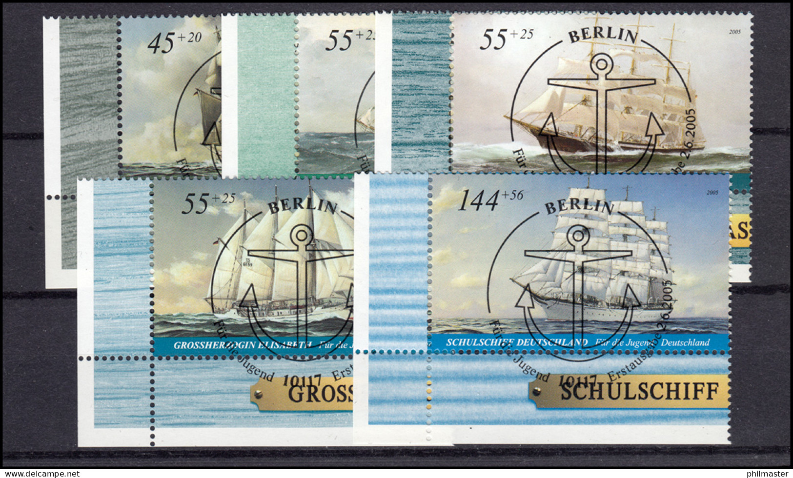 2464-2468 Jugend Großsegler 2005: ER-Satz U.l. Vollstempel ESSt Berlin - Used Stamps