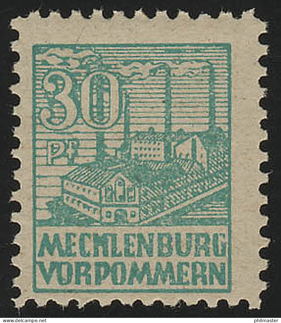 SBZ 39za Freimarke 30 Pf, Lebhaftbläulichgrün, Gezähnt, ** Geprüft - Postfris