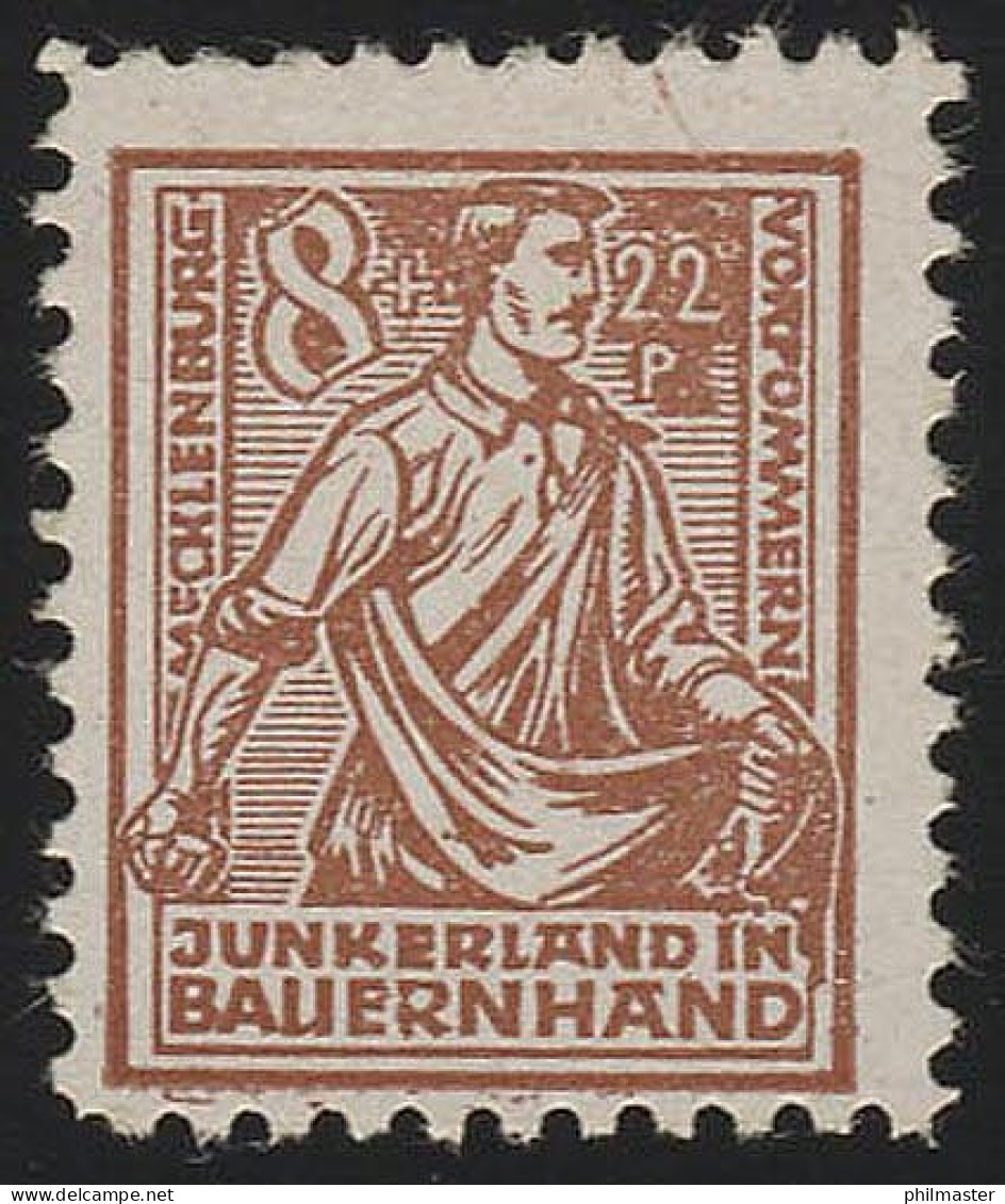 SBZ 24b Bodenreform 8 Pf, Mittelsiena, ** Geprüft - Mint