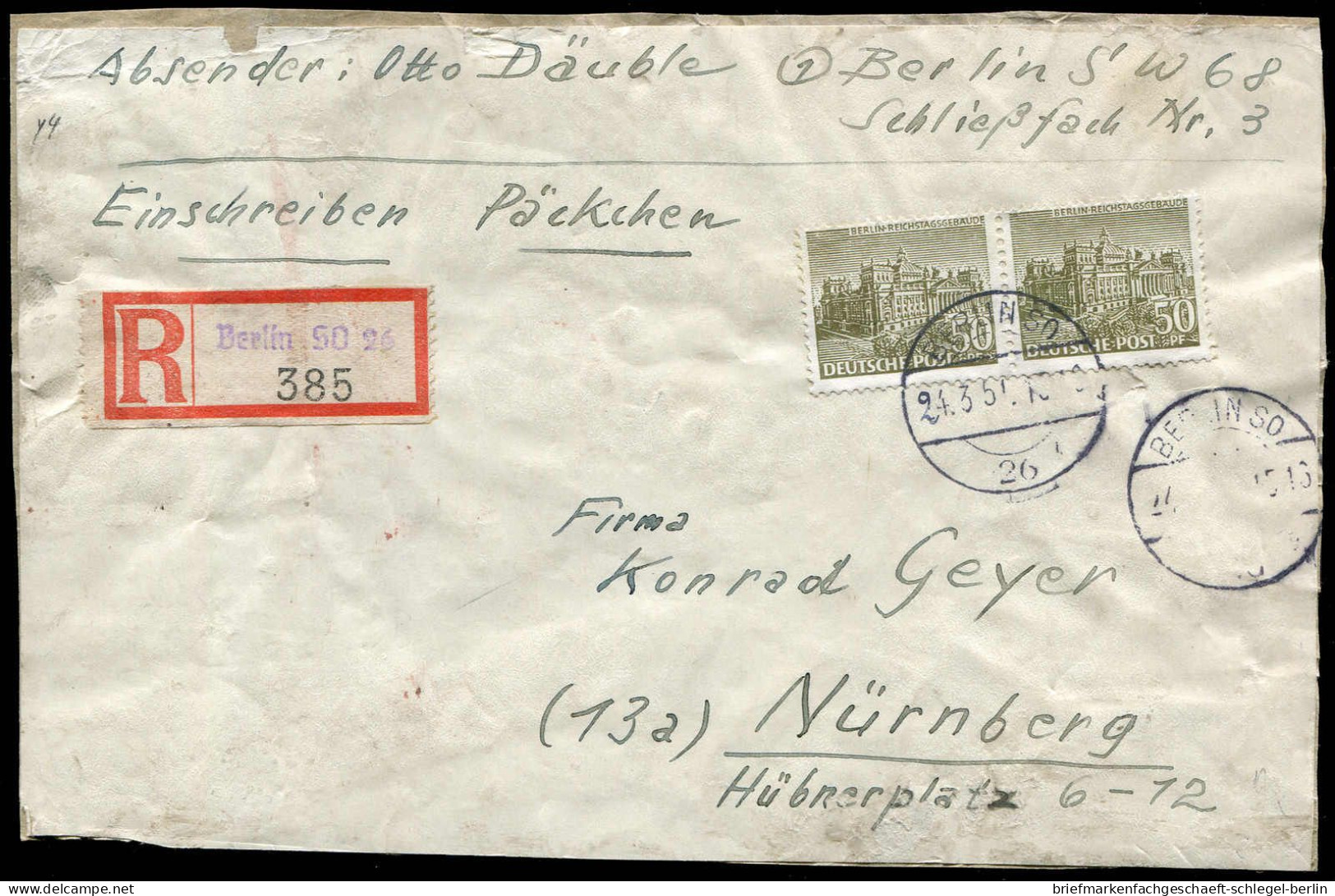 Berlin, 1950, 53 (2), Brief - Other & Unclassified