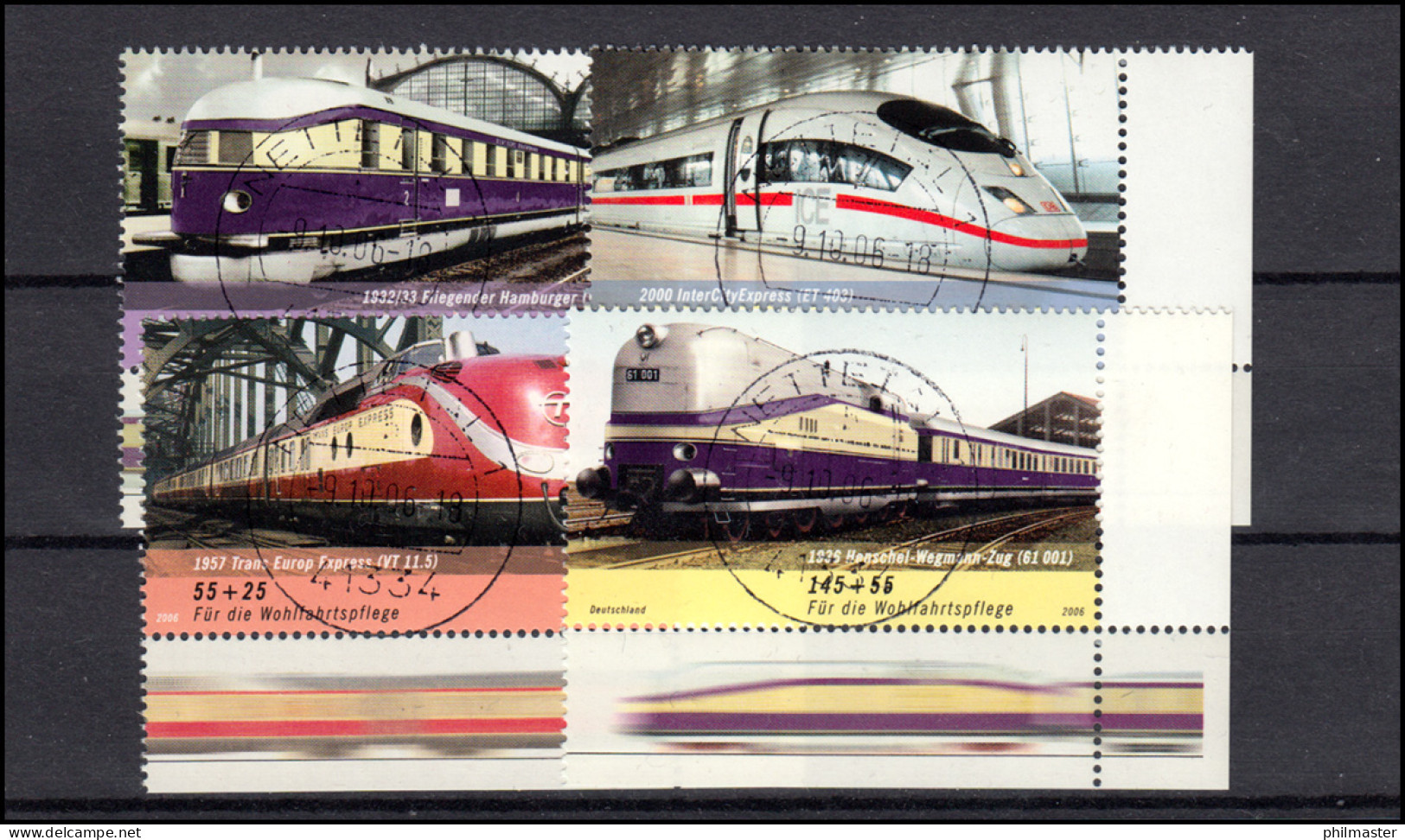 2560-2563 Eisenbahnen / Lokomotiven: ER-Satz U.r. Vollstempel Nettetal 9.10.2006 - Used Stamps