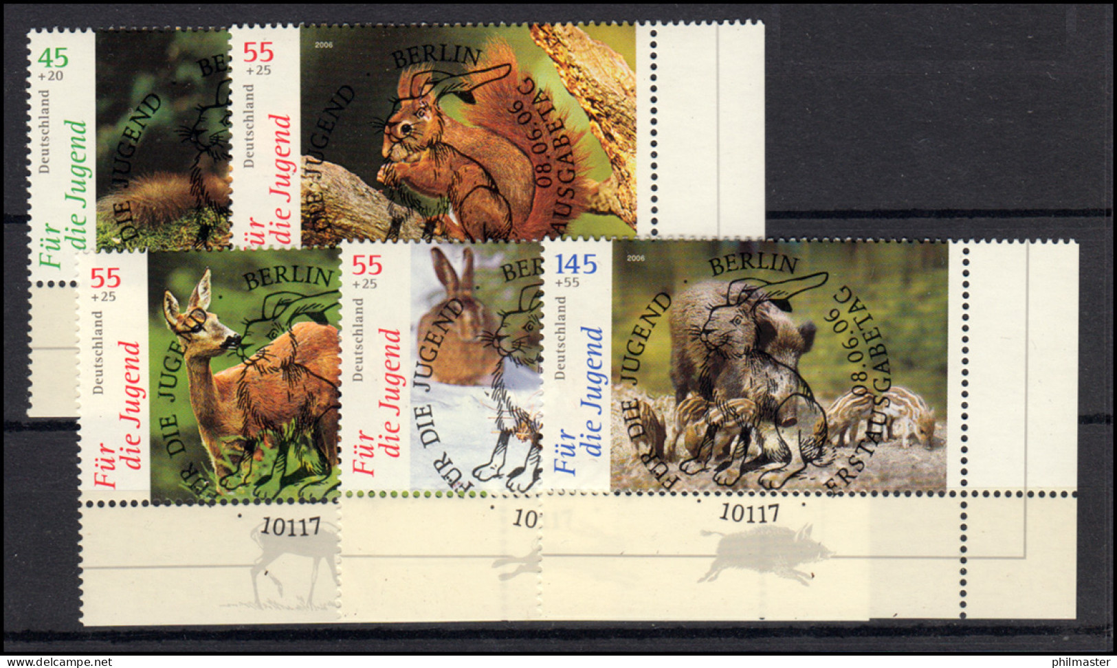 2539-2543 Heimische Tiere: ER-Satz U.r. Vollstempel ESSt Berlin 8.6.2006 - Used Stamps