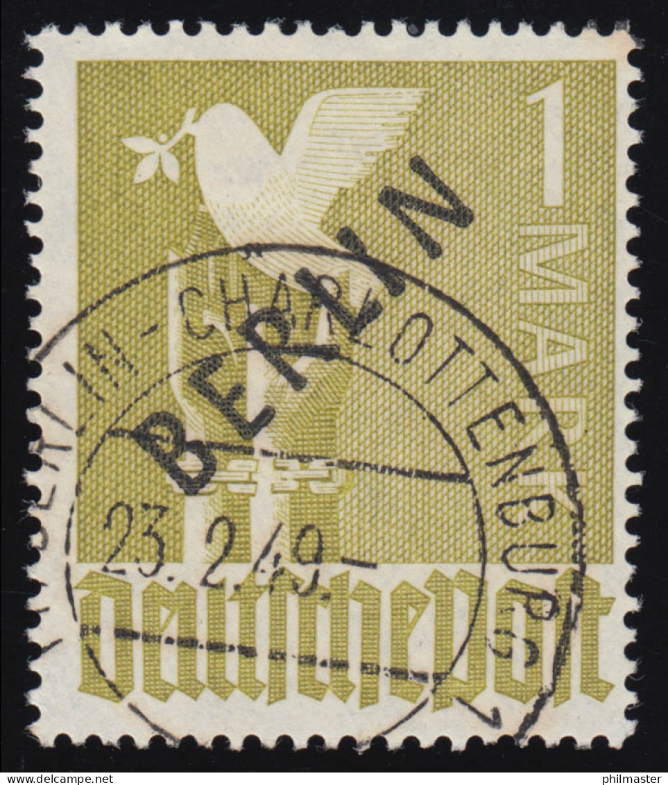 17c Schwarzaufdruck 1 Mark O Helloliv, Gelbgrüne Fluoreszenz Geprüft - Used Stamps