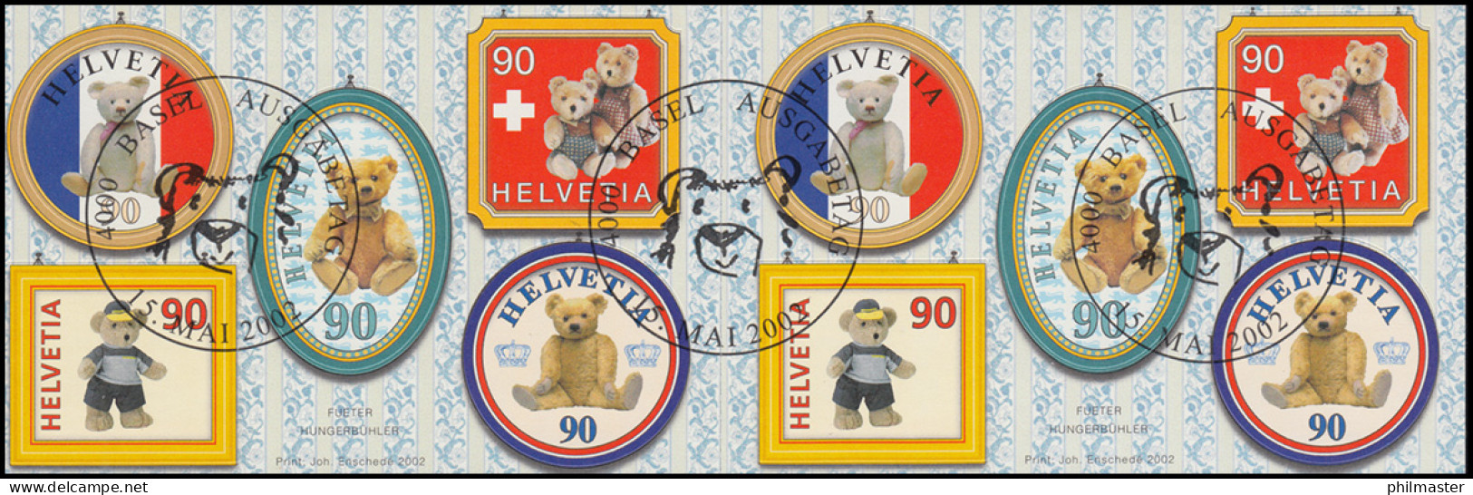 Schweiz Markenheftchen 0-126, Teddybär, Selbstklebend, 2002, ESSt BASEL - Booklets