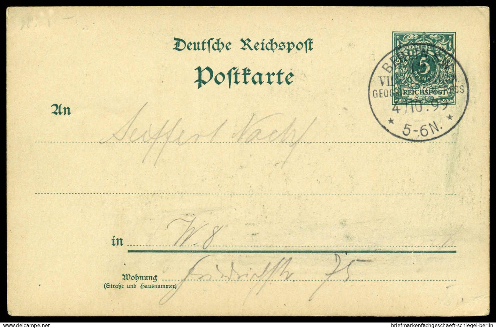 Berliner Postgeschichte, 1899, Brief - Briefe U. Dokumente