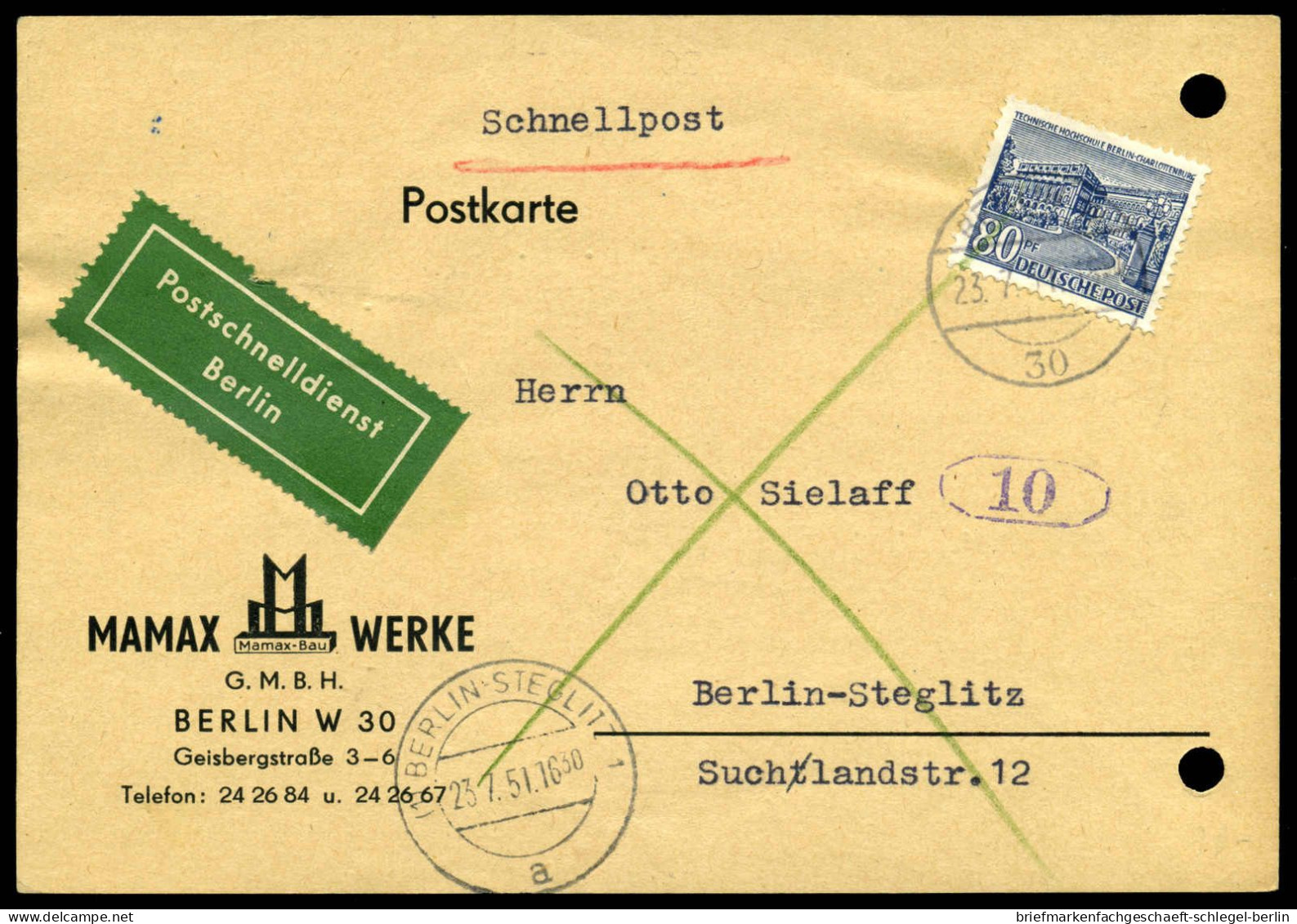 Berlin, 1951, 55, Brief - Andere & Zonder Classificatie