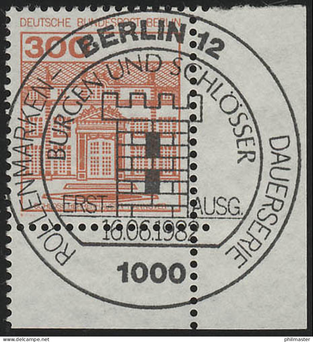 677 Burgen U.Schl. 300 Pf Ecke Ur ESST Berlin - Used Stamps