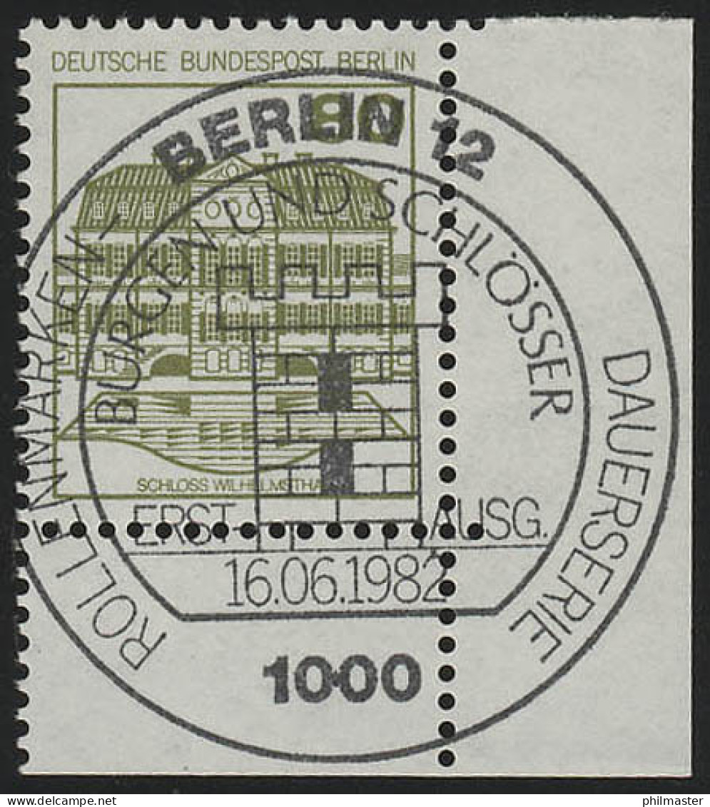 674 Burgen U.Schl. 80 Pf Ecke Ur ESST Berlin - Used Stamps