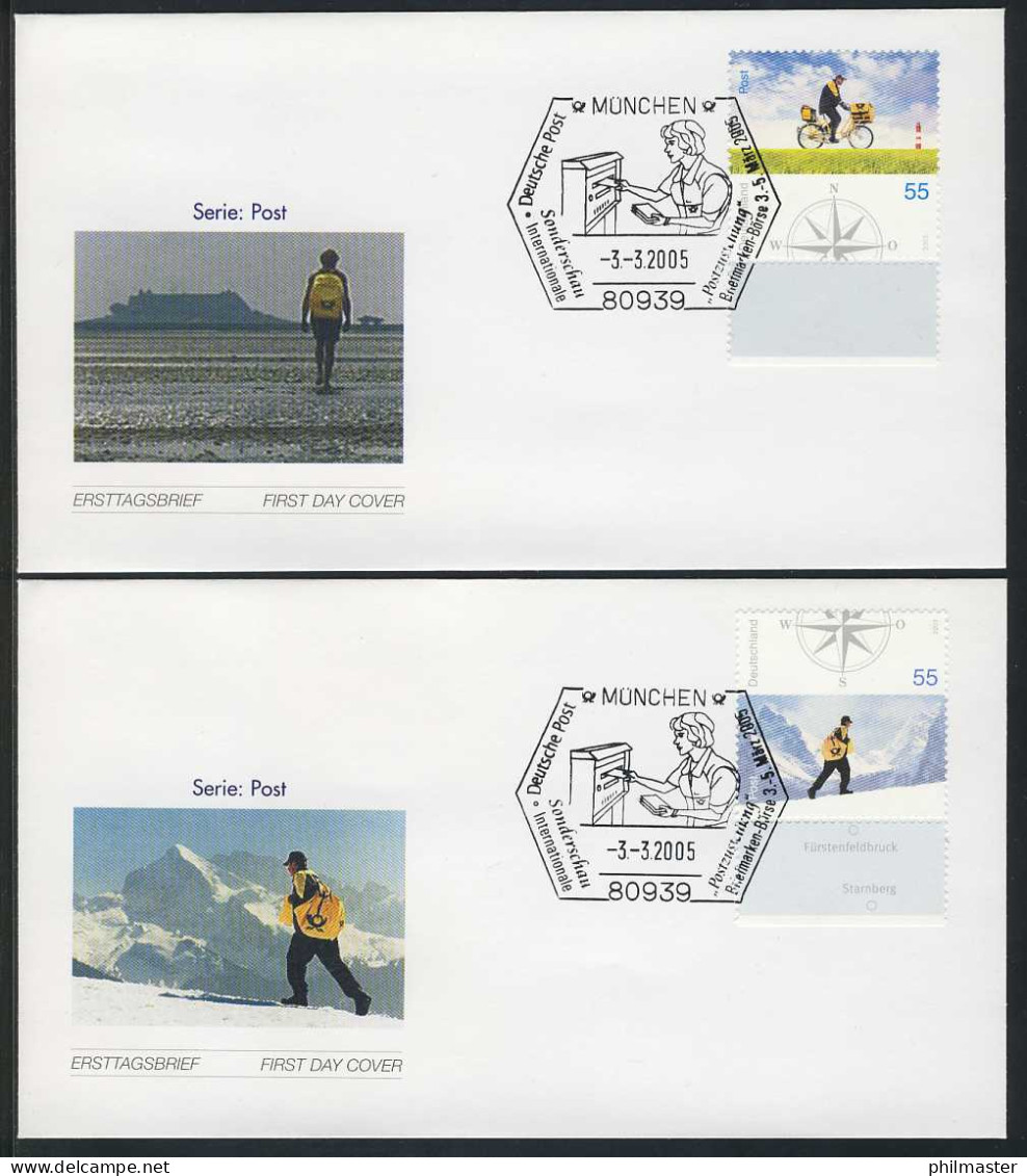 2447-2448 Post Briefzustellung 2005 - Satz Auf 2 FDC ESSt München - Covers & Documents