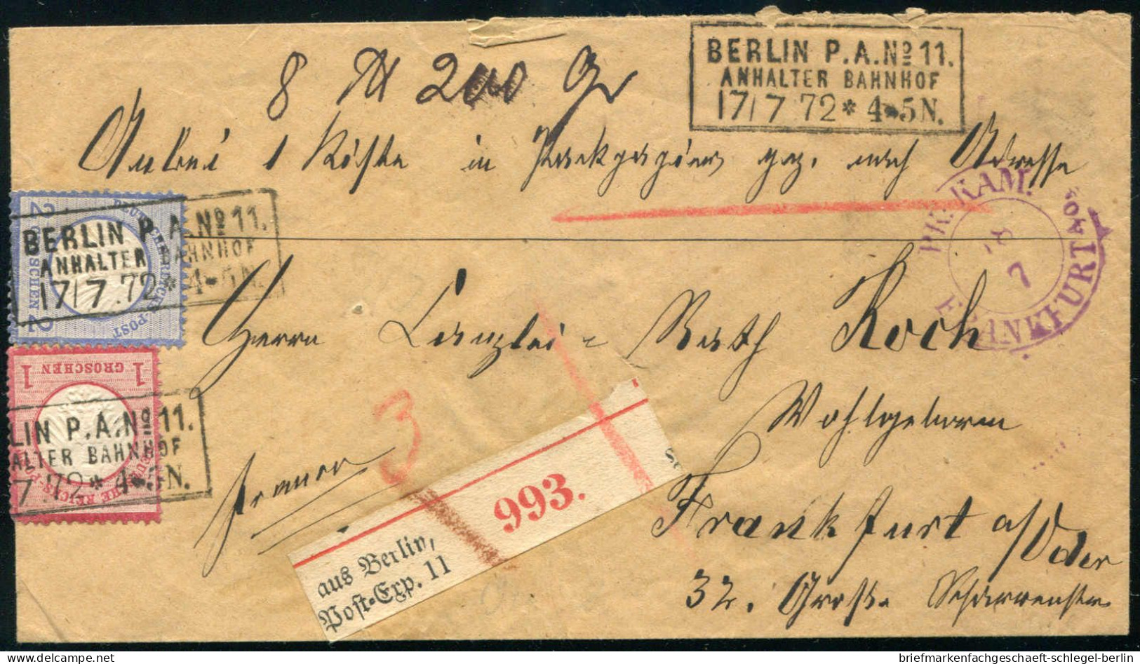 Berliner Postgeschichte, 1872, 4, 5, Brief - Briefe U. Dokumente
